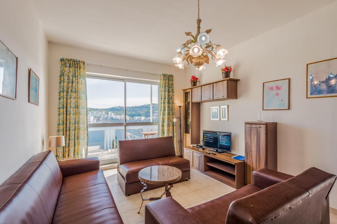 Bayview 2 Bedroom Seaview Apartment With Large Terrace With Panoramic Views - By Getawaysmalta Σεντ Πόλς Μπέι Εξωτερικό φωτογραφία